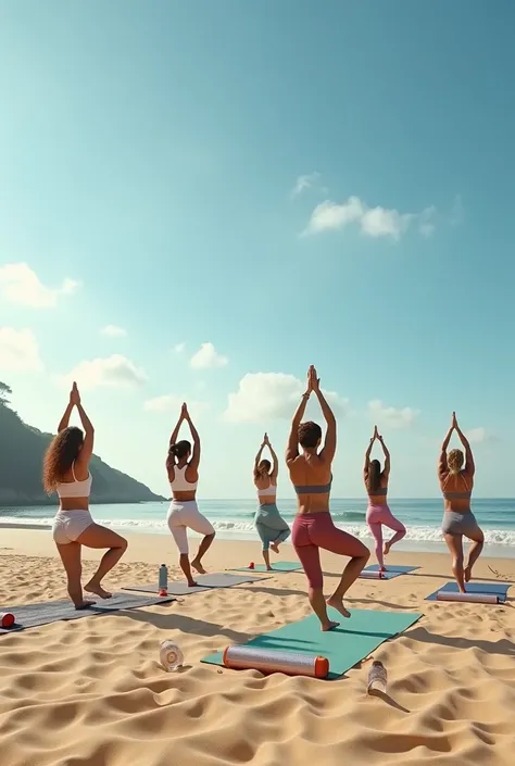 GROUP YOGA ON THE BEACH