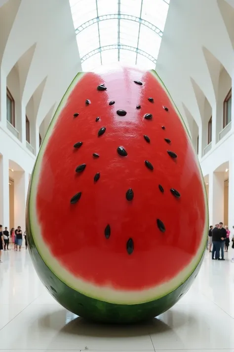 A watermelon in a museum.