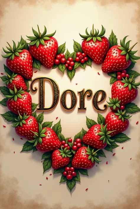 Generate the Name of Dore for Christmas with strawberries