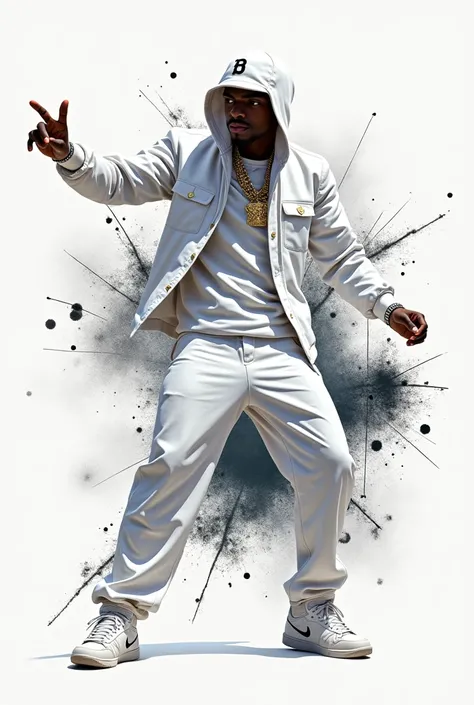 Cover design arte de hip hop ,Casper color blanco 