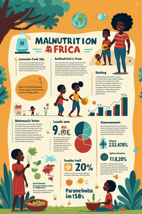 1. Papergraph containing information on malnutrition in Africa in a graphic organizer
2. cartoonish.
3. any color.