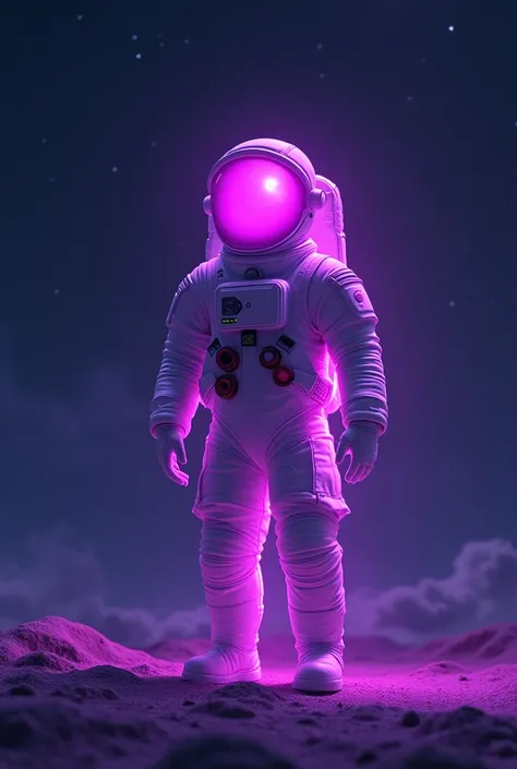 Astronaut with purple light 