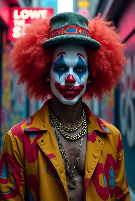 Afro hip hop trapper clown