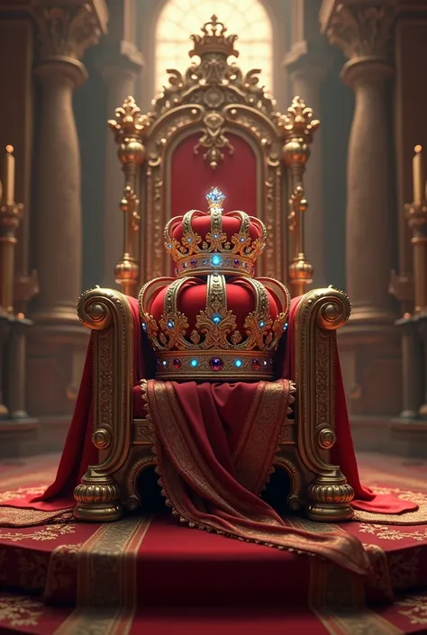 The crowns that are on the throne