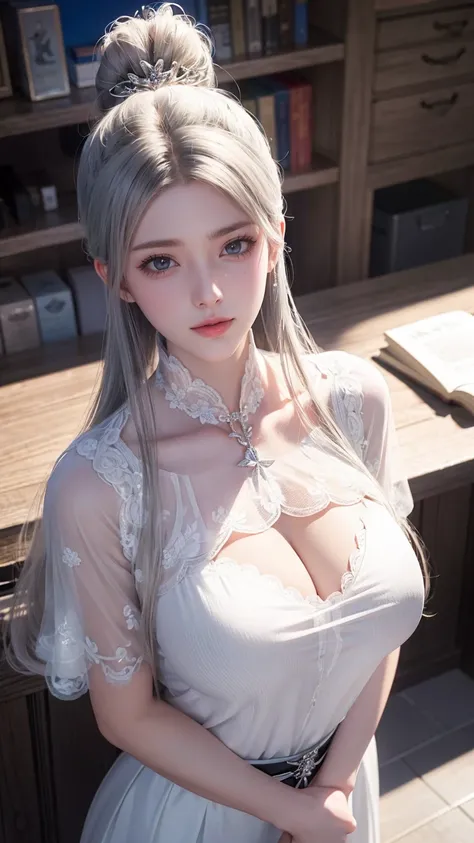 A white hair、Close-up of Miss wearing white mask,  Beautiful Figure Painting , Gu Weiss,   Gurwitz Style Artwork  , White-haired god, author：Yang Jie,  Epic Beautiful Figure Art ,   Extremely fine CG8K wallpaper  , author：Fan Qi, by Wuzhun Shifan, pixiv ar...