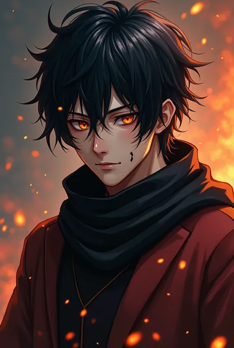 Kazuo has messy jet black hair that falls around his ears in uneven strands his eyes are a striking deep amber glowing faintly when he uses his cursed energy he has a well built athletic frame standing at six feet and carries himself with an air of confide...