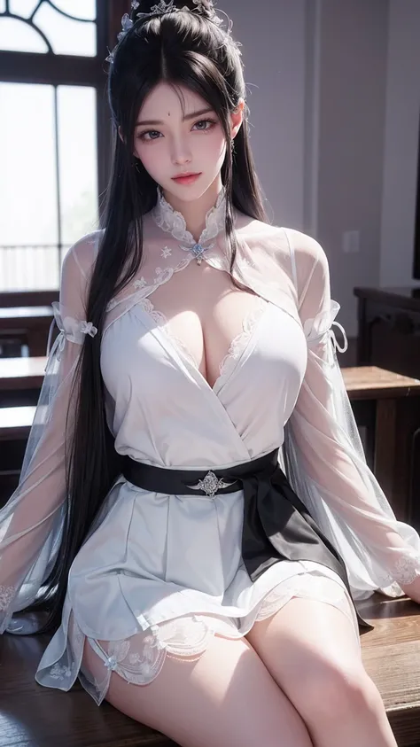 A white hair、Close-up of Miss wearing white mask,  Beautiful Figure Painting , Gu Weiss,   Gurwitz Style Artwork  , White-haired god, author：Yang Jie,  Epic Beautiful Figure Art ,   Extremely fine CG8K wallpaper  , author：Fan Qi, by Wuzhun Shifan, pixiv ar...