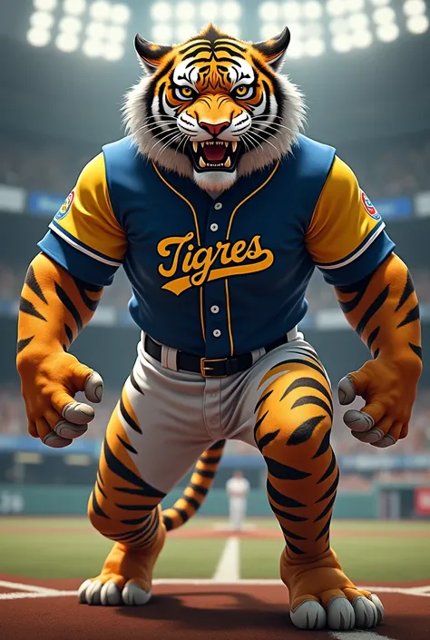 Tiger in the Tigres de Aragua Team baseball uniform