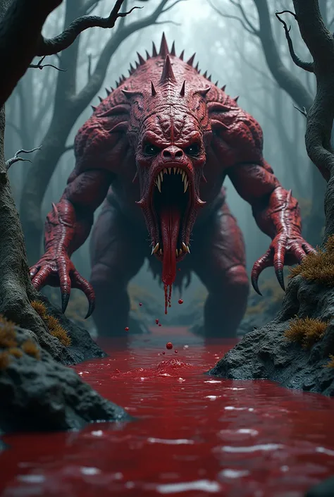 Crimson Creek monster horror amazing detail realistic 3D real character style extremely detailed 