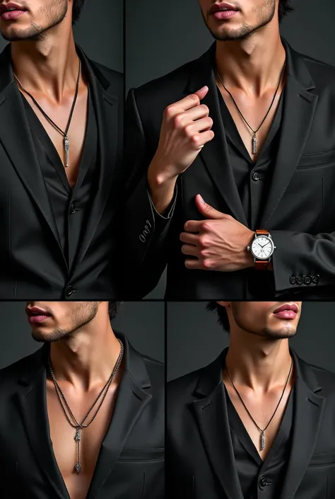 (Reality:1.2), create a ring advertiseMent, Men&#39;s necklaces and watches 