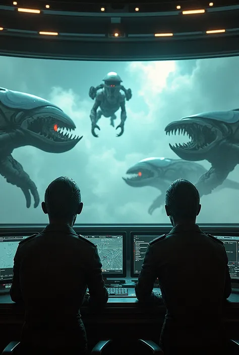 The Alien Officers Inside The Remote Military Complex Command Center  Could See On The Command Center Monitor Screens The Various Alien Sentient BioOrganism’s That Occupied The Enemy Alien Viper Attack Vehicles….