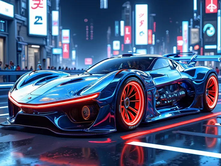 cyberpunk、masterpiece、 anatomically correct on white grass、 top quality 、 high detail、Neon Buildings、 Fairlady Zs30 、Blue Devils Z 、 Custom 、 Wide Wheels 、Lowdown 、 detailed blister fenders、 Full Smoke 、 side angle、Right beside、Full car view 、The number is...