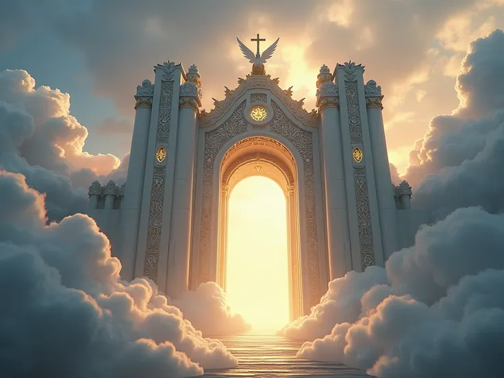 a giant gate of heaven where there is a lot of wind