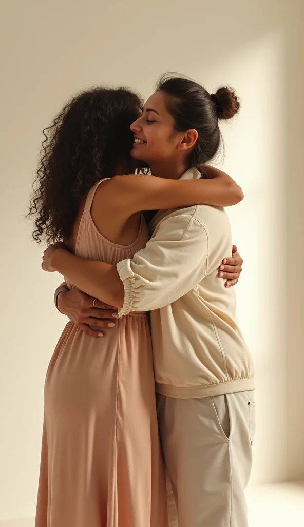 A person shows self-love by giving themselves a hug.  hyper realistic . 