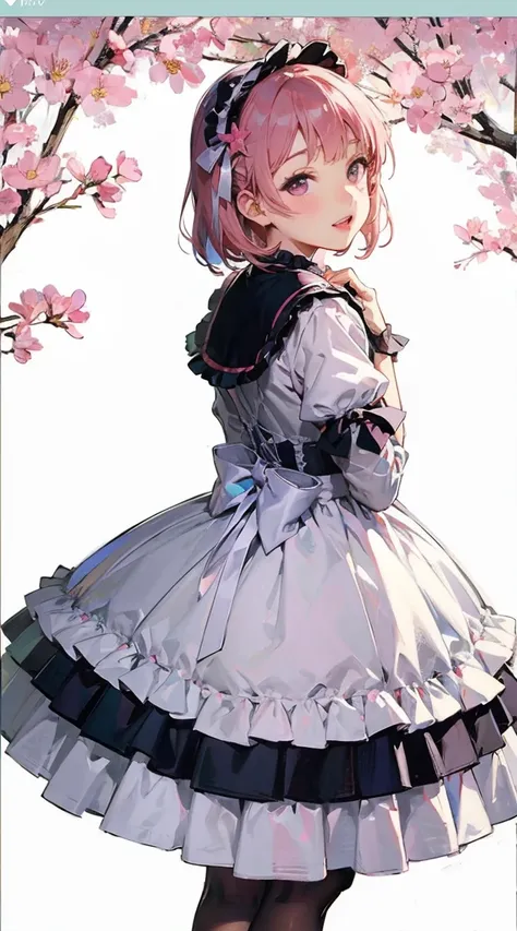 Fantasy, fantastic, romantic, pastel color, Lolita, Lolita fashion, flowers, beautiful, rina, tennouji rina, love live! nijigasaki high school idol club, pink hair, short hair