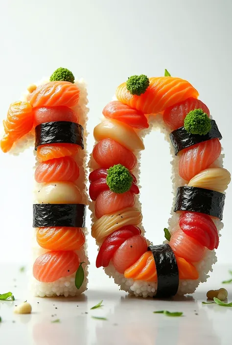 MAKE A WHOLE 10 MADE OF SUSHI