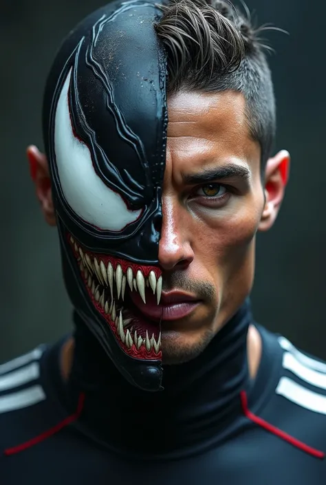 Half face of Ronaldo and venom 