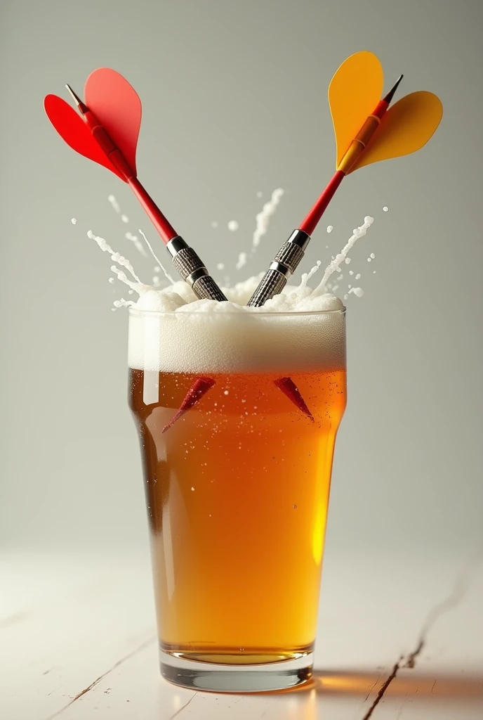 Dart pin in a cup of beer