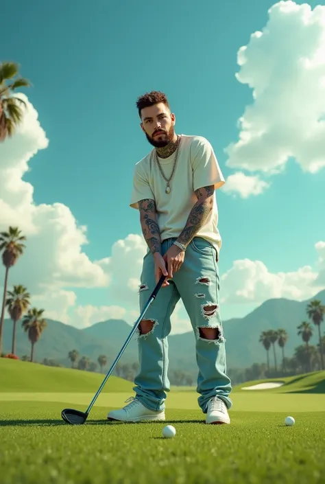 Post Malone golfing 