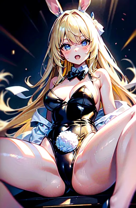 ( Five Fingers , Four fingers and one thumb),  EXCELLENTLY BEAUTIFUL GIRLS , (Masterpiece face, masterpieceの目:1.1), (  Long Blonde Hair ), break, flat_Chest, Huge_chest, wide_Spread your legs ,  OPEN YOUR MOUTH AND LAUGHT ,  has long eyelashes, compensate,...