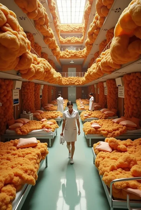 Hospital made of fried chicken