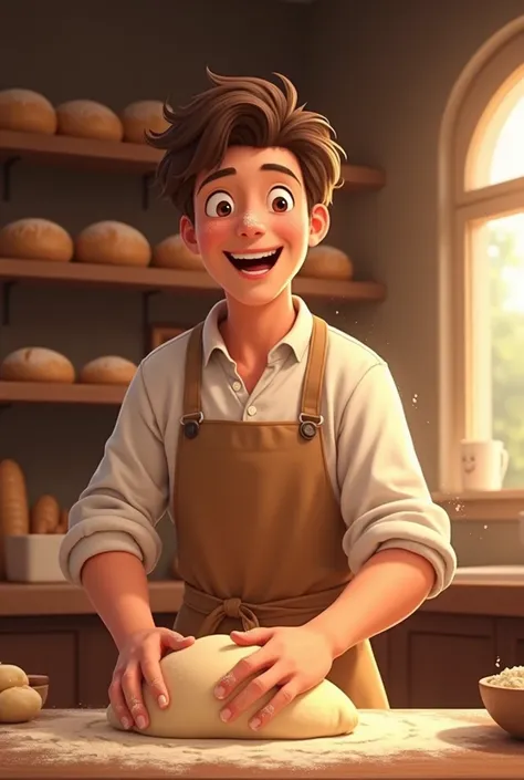 Animated baker kneading