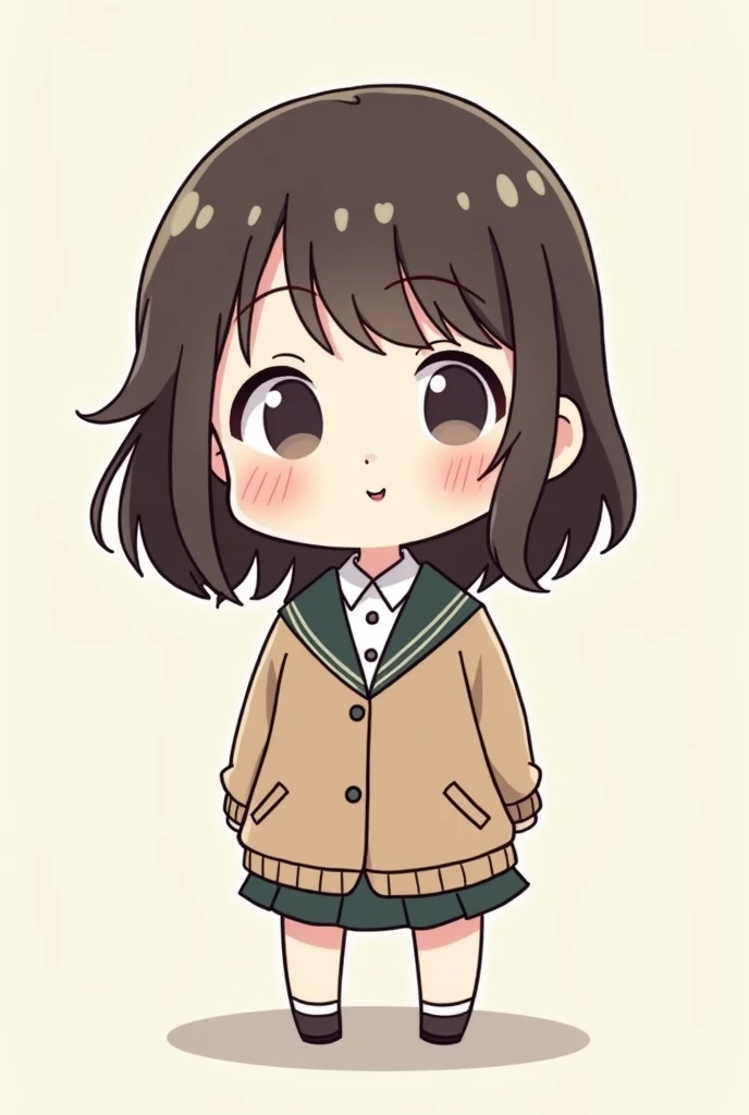 simple chibi teacher with shoulder length hair 