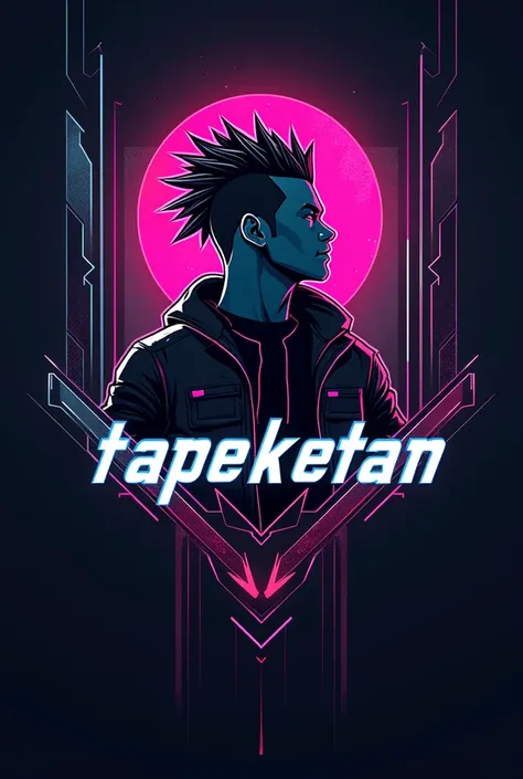 Mohawk cyberpunk logo writed TAPEKETAN