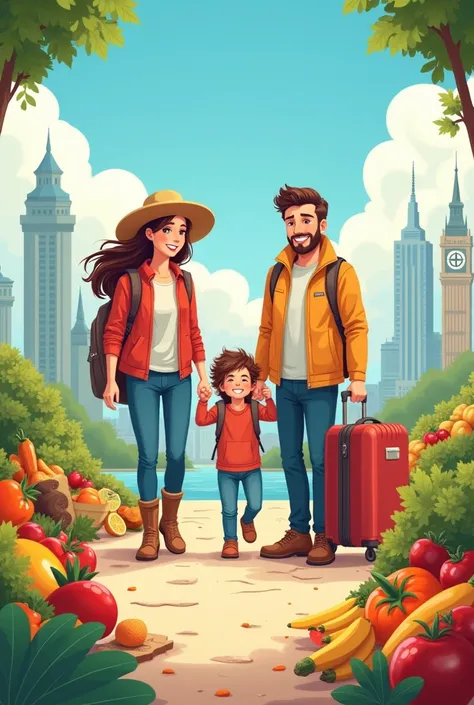 Travel safe ,eat smart wherever you go design a pic with actual family 