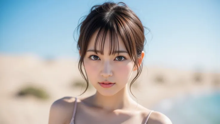 (greatest masterpiece:1.3), ( RAW photos :1.3), professional photography, double eyelid, long eyelashes,perfect Makeup,red cheeks,Realistic and beautiful skin,perfect anatomy,cute face,japanese idol,(perfect body,slender waist ,slim waist,very Beautiful br...