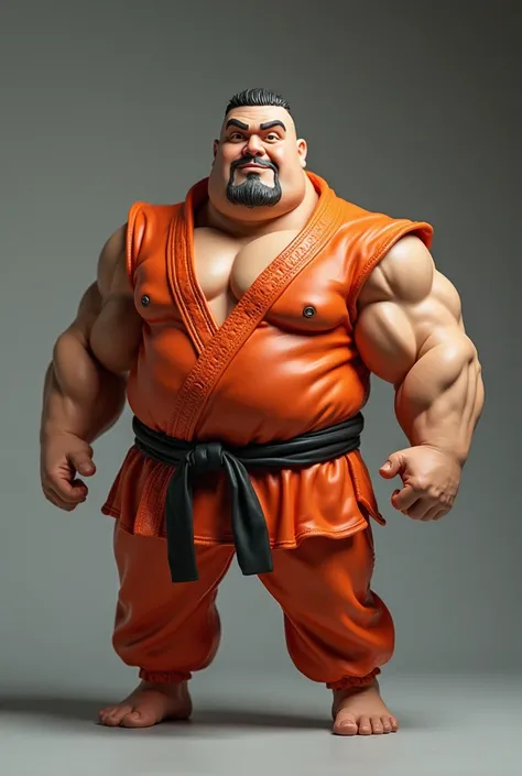 A man with karate costume, ((((muscle)))), (((((fat))))), Blind Box Toy Style 