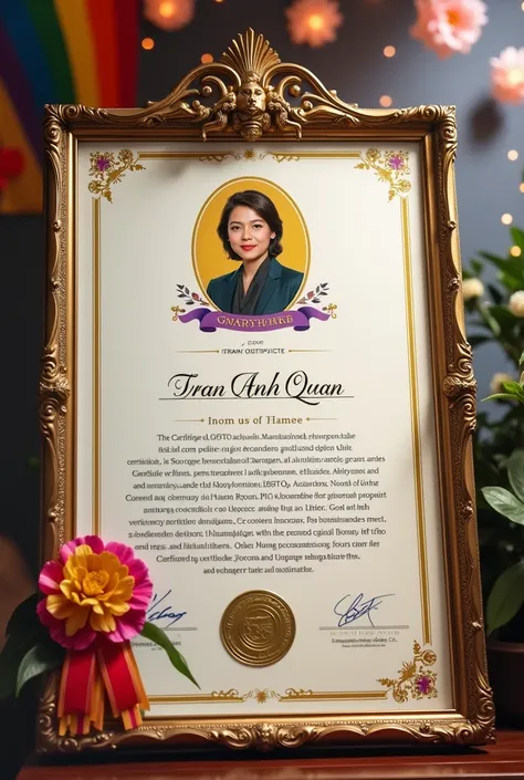 Gay certificate for the guy who named Tran Anh Quan