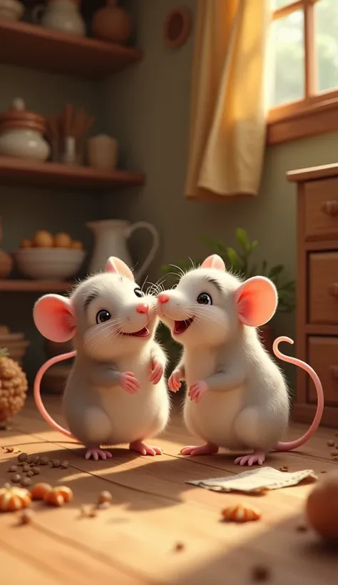 Once upon a time, two rats lived in a house. Both the mice were very happy, because there was a lot of food there.