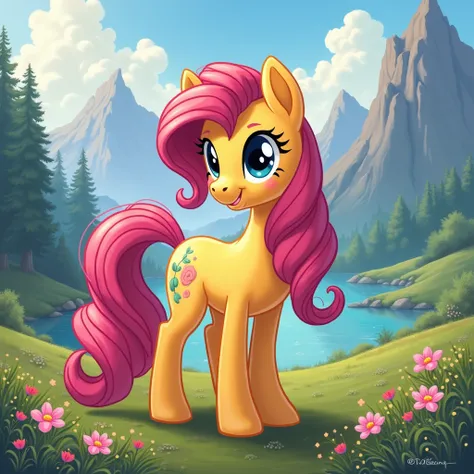 My little pony disney style pony with beautiful backgrounds