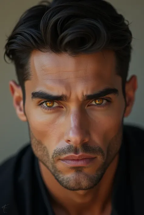 Very handsome man with cat eyes. 