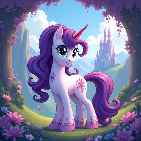 My little pony movie  pony character rarity pony  disney style   with beautiful backgrounds