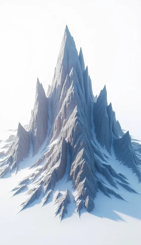 create a mountain asset with a white background in the style of art fantasy