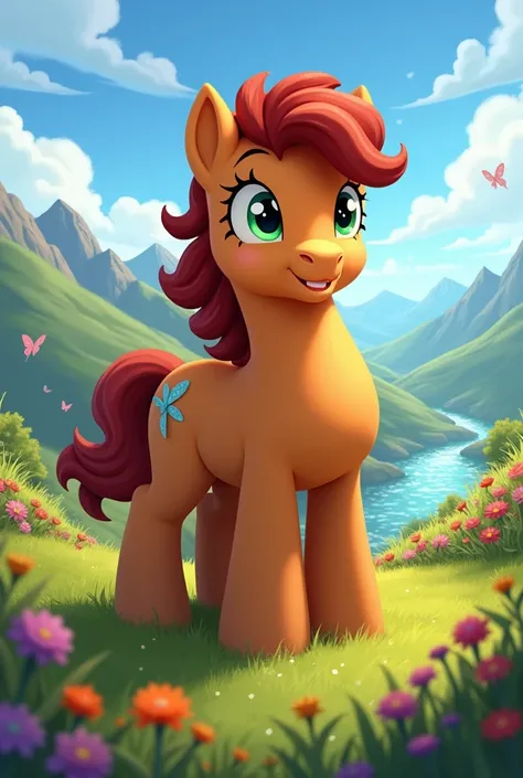 My little pony movie  pony character Big McIntosh pony  disney style   with beautiful backgrounds