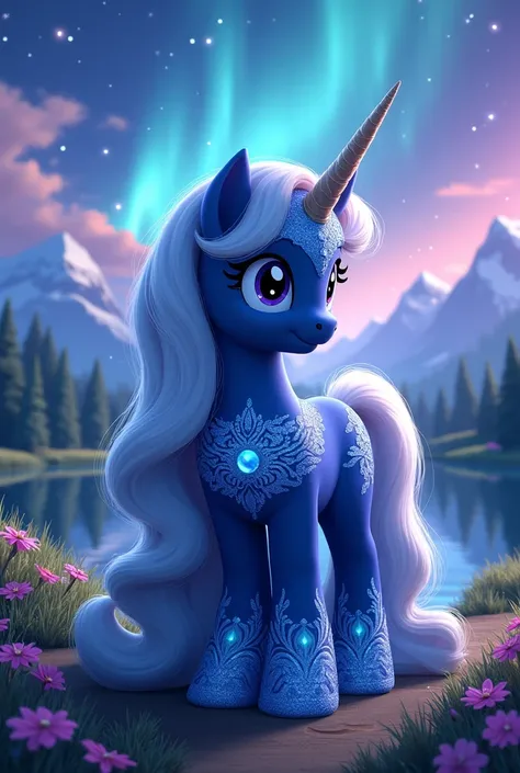 My little pony movie  pony character Princess Luna pony  disney style   with beautiful backgrounds