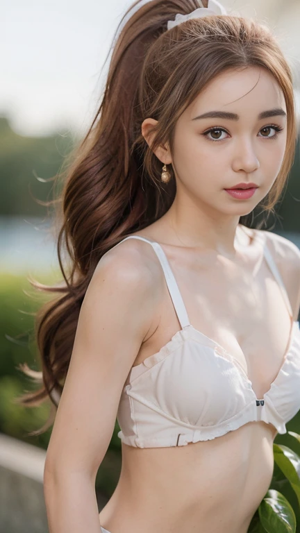 (8K, RAW Photos, Best Quality, High resolution: 1.1), (Surreal: 1.4), (Realistic, Realistic: 1.3), Soft light, girl, Realistic face, Realistic body, Realistic skin, Absurd, masutepiece, (Cute: 1.8), Cute, Solo, (conservative bra: 1.2), Detailed black eyes,...