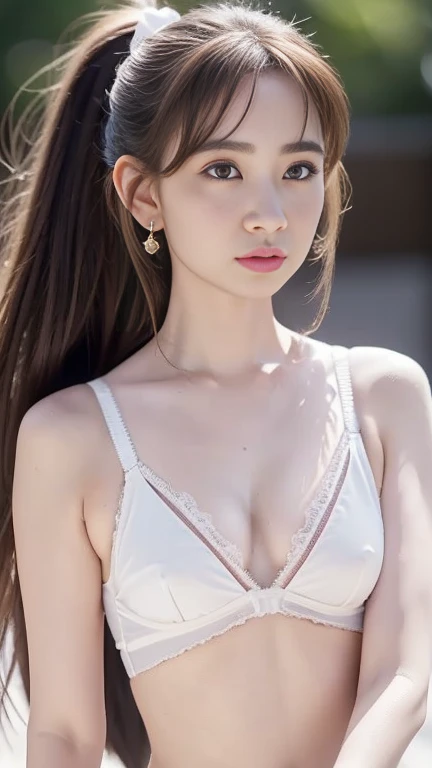 (8K, RAW Photos, Best Quality, High resolution: 1.1), (Surreal: 1.4), (Realistic, Realistic: 1.3), Soft light, girl, Realistic face, Realistic body, Realistic skin, Absurd, masutepiece, (Cute: 1.8), Cute, Solo, (conservative bra: 1.2), Detailed black eyes,...