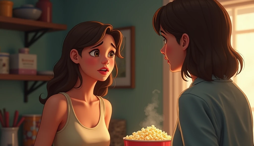 Amy tried to lighten the mood by making popcorn in the kitchen. But when she returned, her face was pale.
"What happened?" Clara asked.
real person 