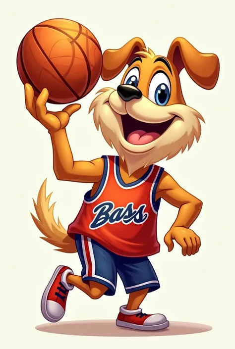 create logo for cartoon basketball team figure dog and basketball 1 ratio:1