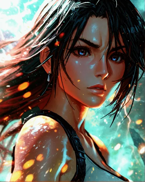 
Full body close-up of a woman in the sky, 2.  5D CGI anime fantasy artwork , alena aenami and artgerm, Badass anime 8k, Lightning Goddess ,  Extremely Delicate Artgerm ,  anime epic illustration ,  epic fantasy digital art style , Art Jim 4K , Tifa,  artg...