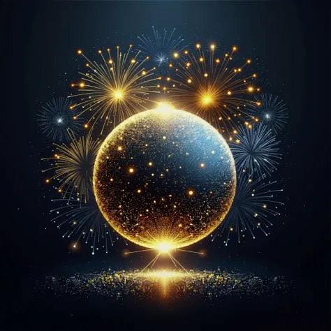 Can you make the background of this photo red and reduce the brightness of the New Years ball?