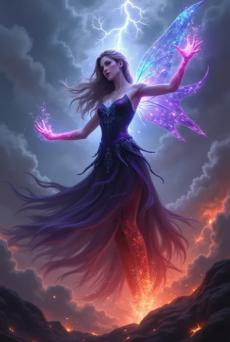 Fairy of Destruction,Theme Color Purple, Black, Blue, Red 