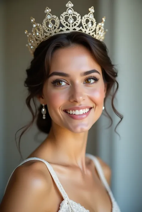 Photo jeune fille miss couronne à la tête 