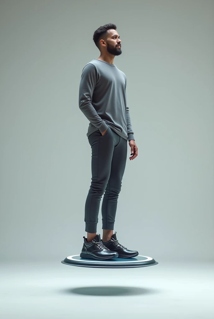 Electromagnetic levitating shoe,human wear, photography ,16:9, full body cam