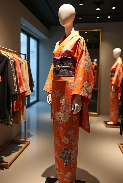 A mannequin in a clothing store where Designer Yukata Japanese is beautiful,  masterpiece fails, 8 k,  complex ,  better quality ,  Maximum quality , 