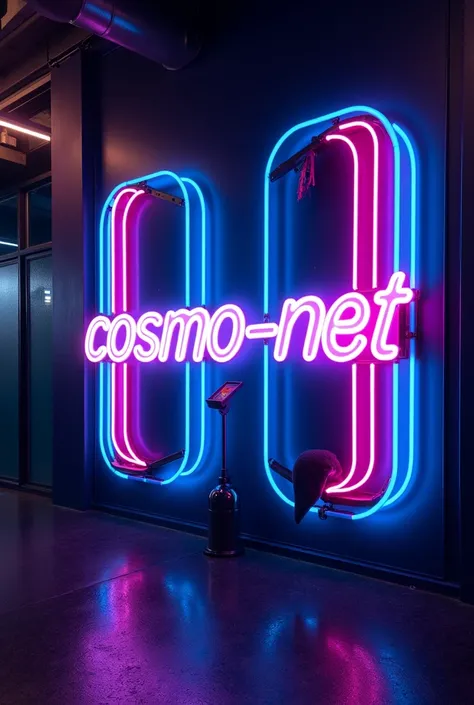 neon sign written" Cosmo-Net"